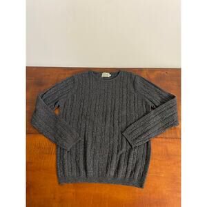 Blarney Ireland Grey Wool Sweater size Large Cable Knit